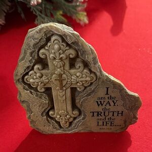 A Vintage Religious Stone Plaque With an Engraved Scripture: John 14:6